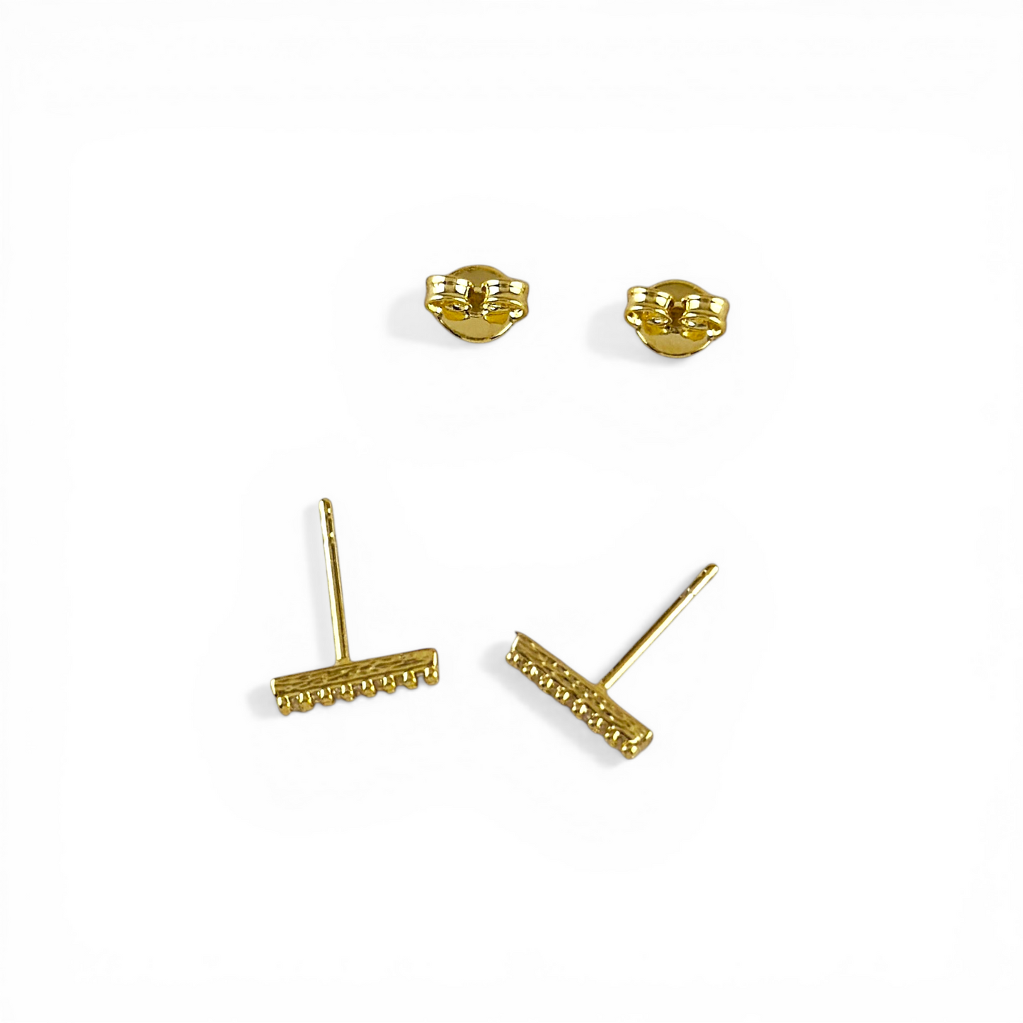 5mm Mini CZ Bar Stud 18K Gold Filled Earrings