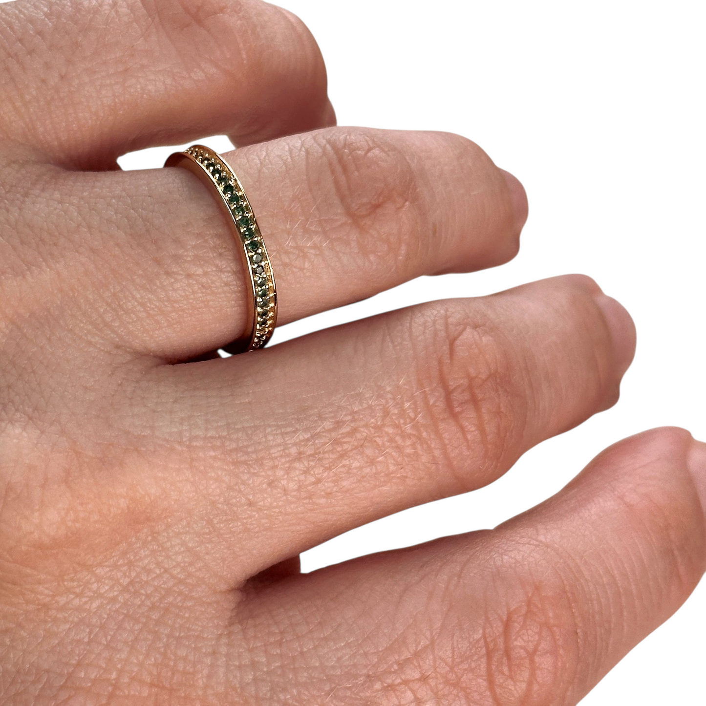 2.5mm CZ Eternity Band 18k Gold Filled Ring