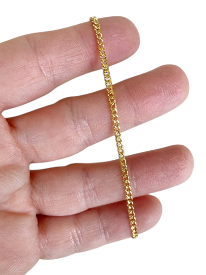2mm Cuban Chain 18K Gold Filled Necklace