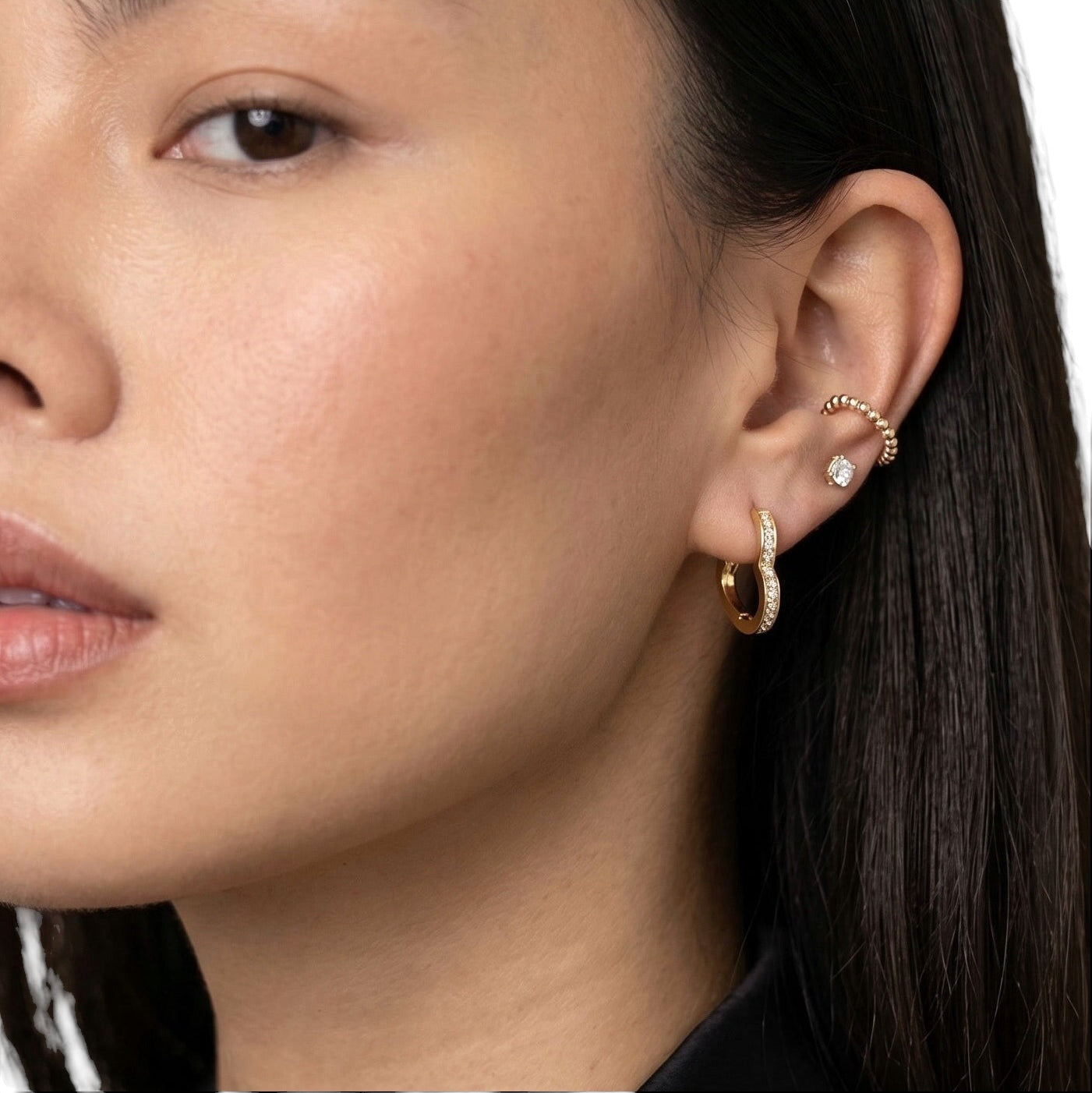 Heart 15mm 18K Gold Filled Huggie Earrings