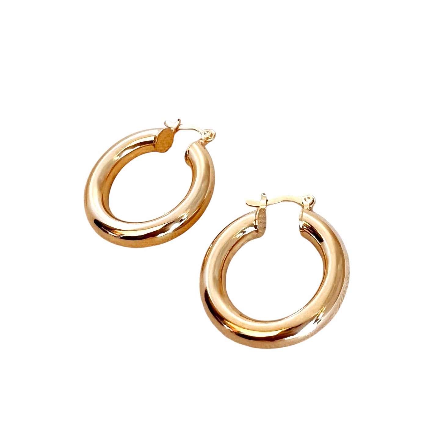 25mm Classic Tube Hoop 18k Gold Filled Earrings