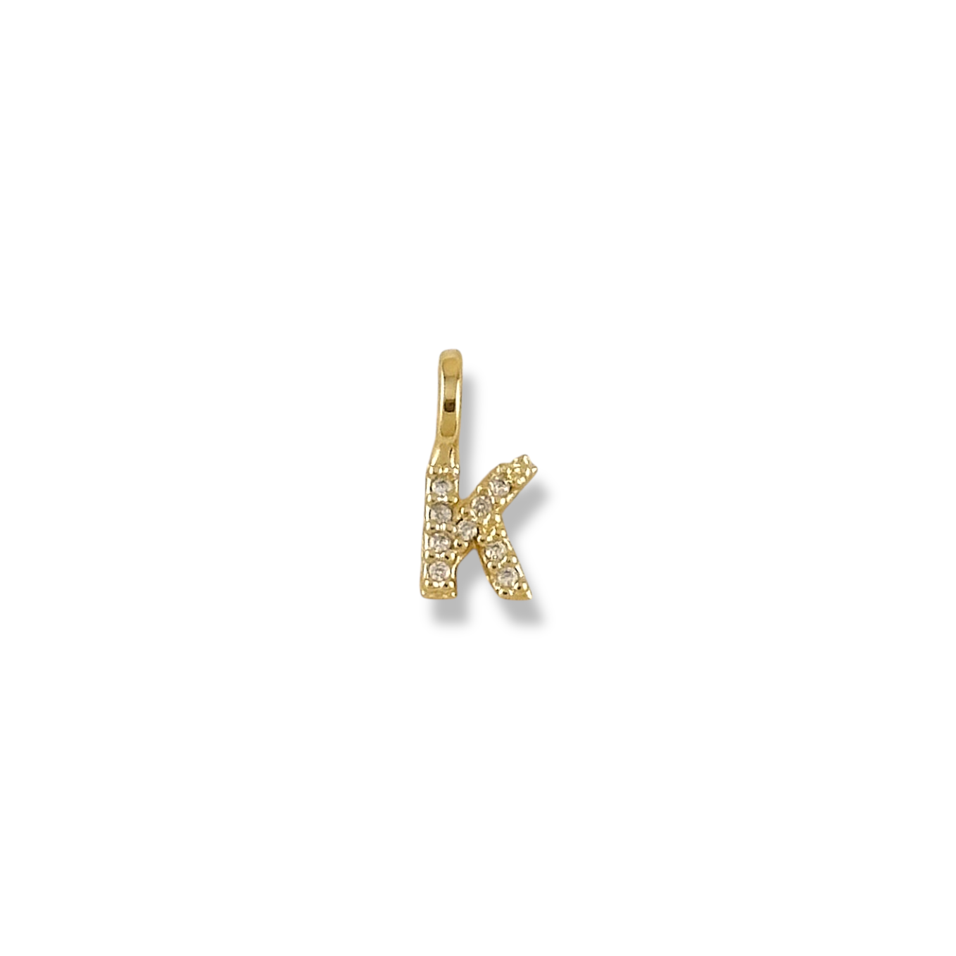 12mm Pavé Initial Letter 18k Gold Filled Charm