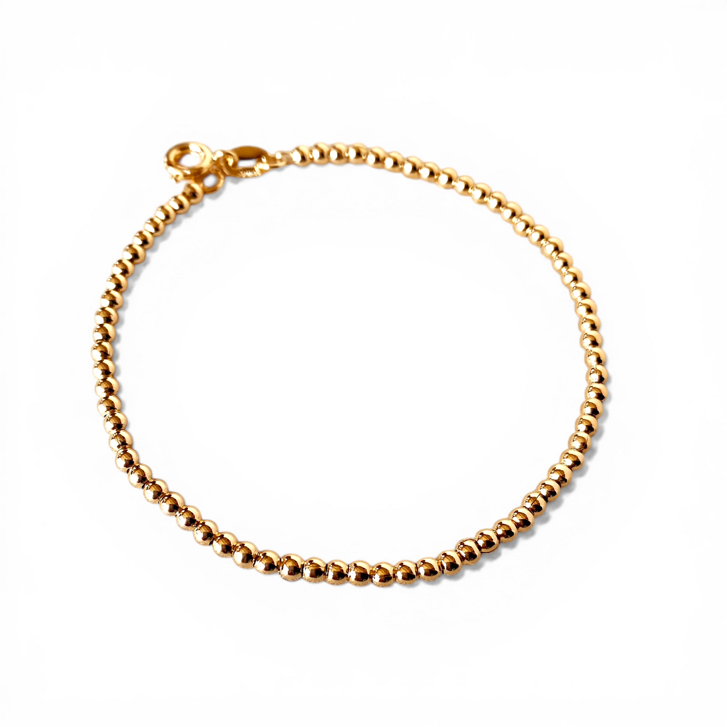2.5mm Beaded Chain 18K Gold Filled Bracelet