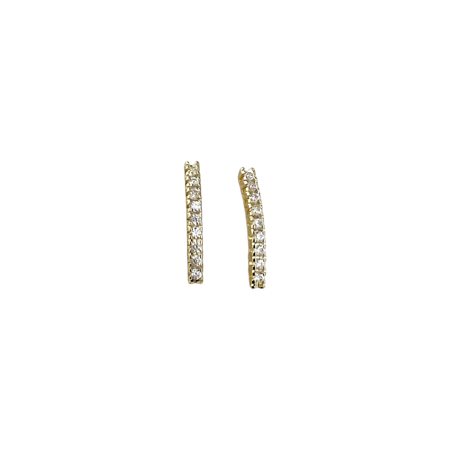 CZ Bar Stud 18k Gold Filled Earrings