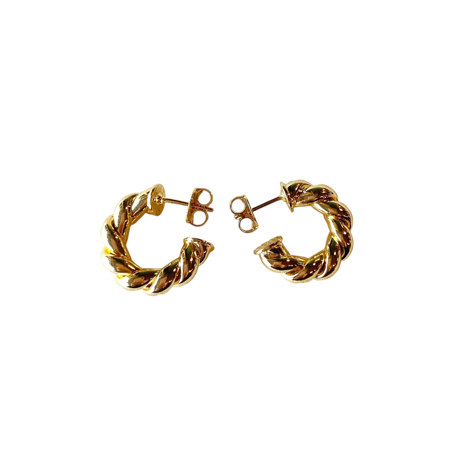 20mm Twisted Tube Hoop 18k Gold Filled Earrings