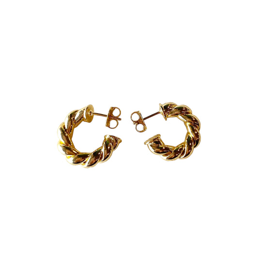 20mm Twisted Tube Hoop 18k Gold Filled Earrings