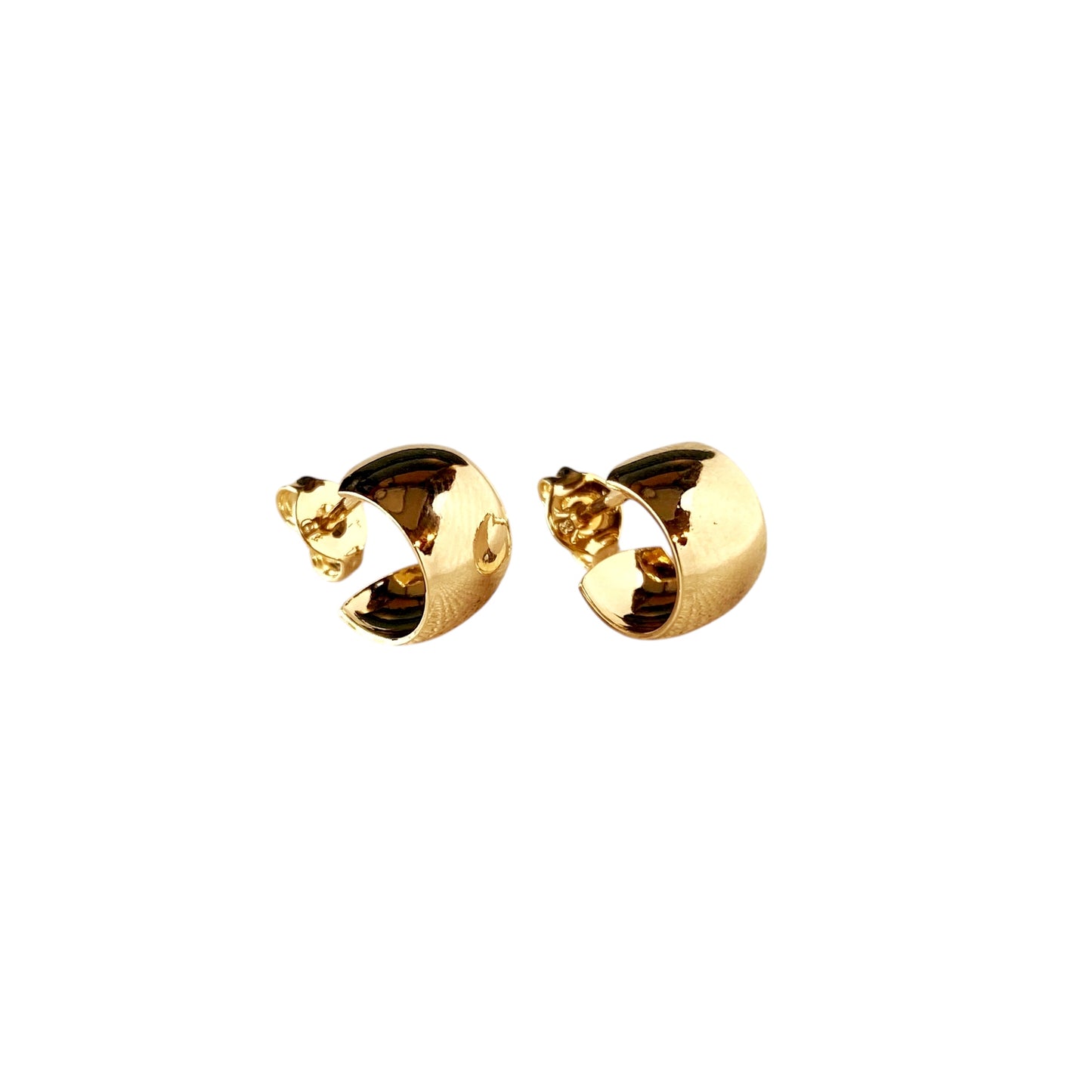 7mm Wide Mini Open Hoop 18k Gold Filled Earrings