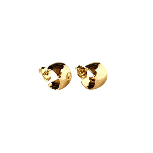7mm Wide Mini Open Hoop 18k Gold Filled Earrings