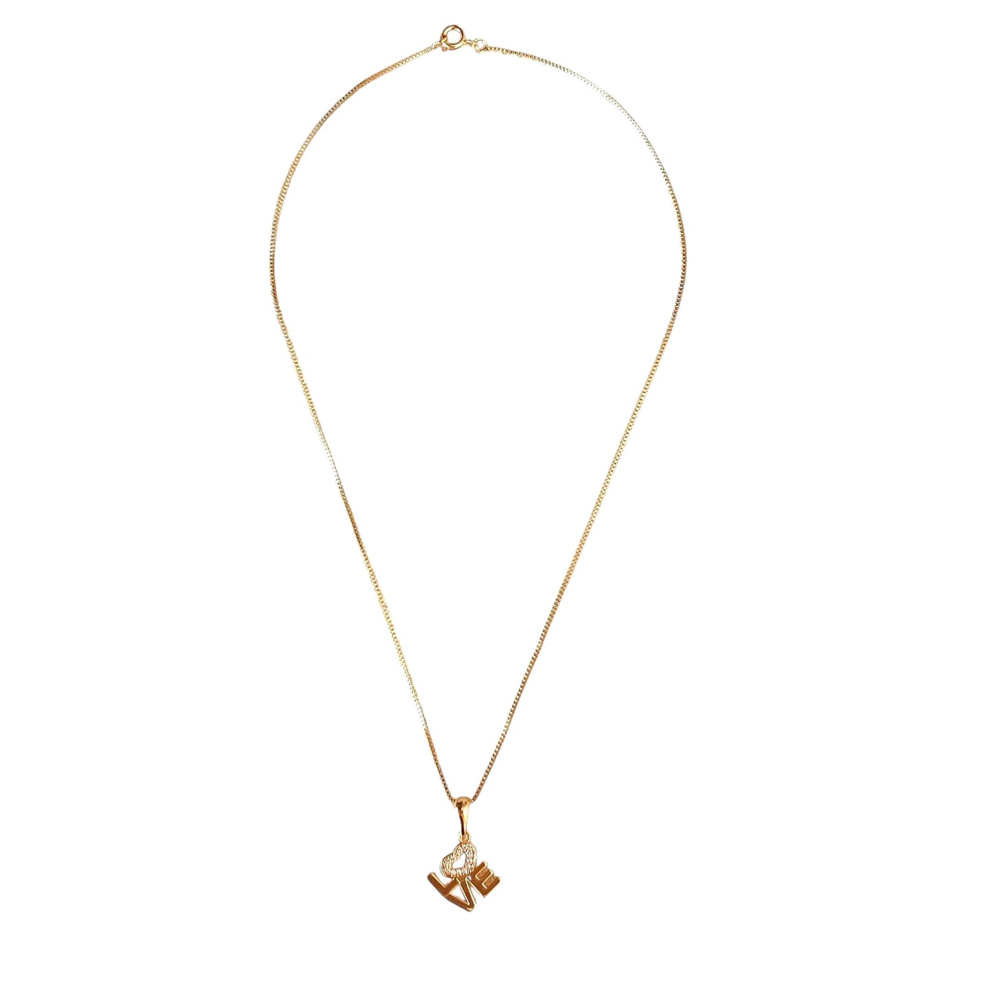 0.8mm Layered Love Letters Pendant 18K Gold Filled Necklace