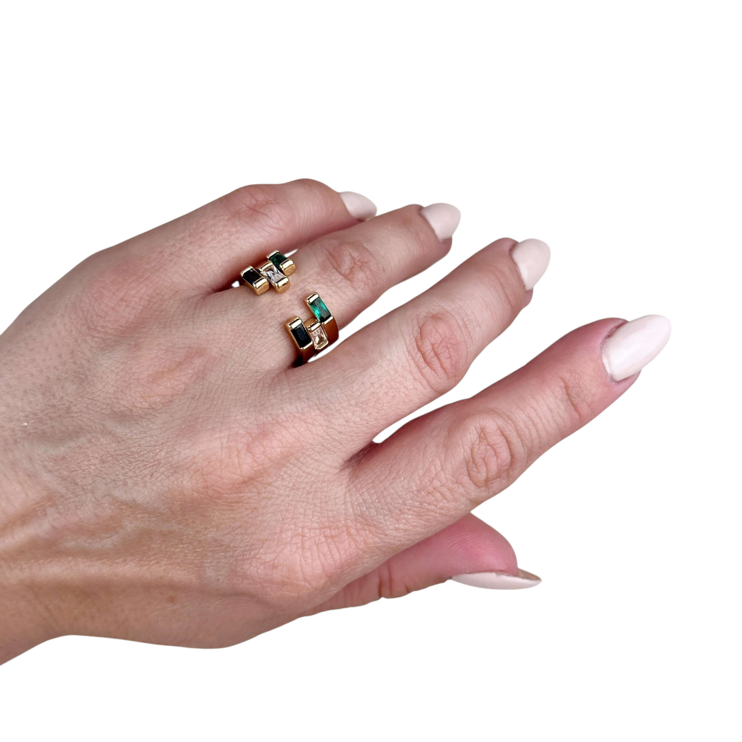 Baguette CZ Open 18k Gold Filled Ring