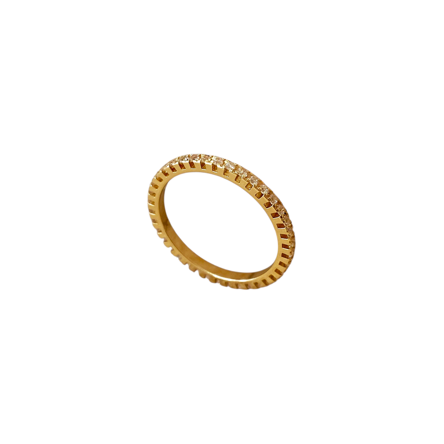 Micro CZ Eternity Band 18k Gold Filled Ring