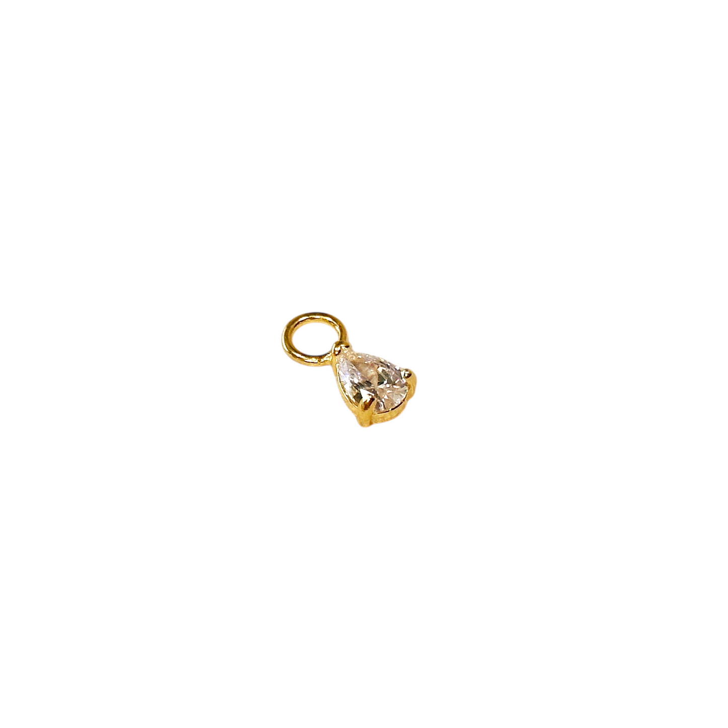 CZ Mini Drop Charm 18k Gold Filled Earring