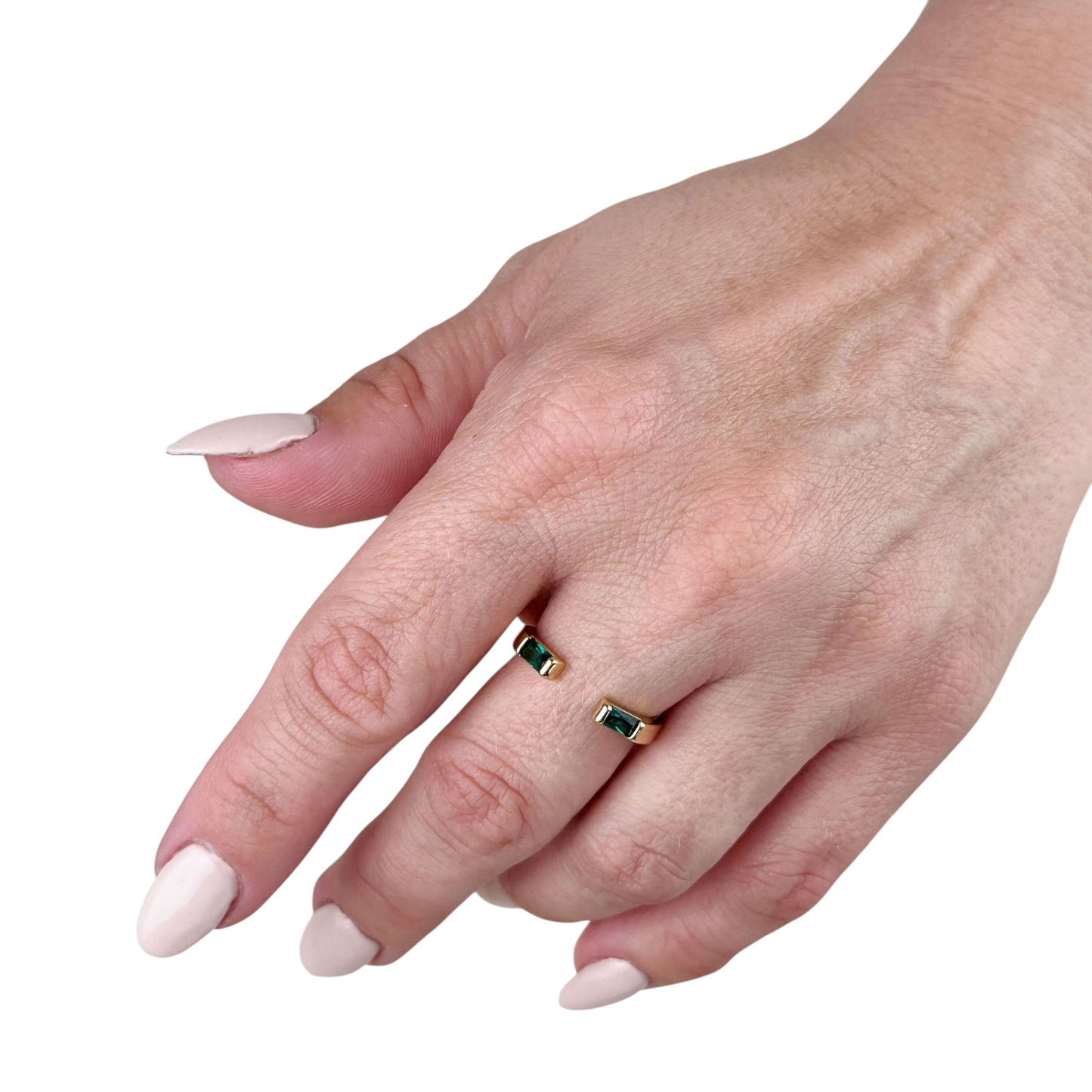 Baguette CZ Open 18k Gold Filled Ring