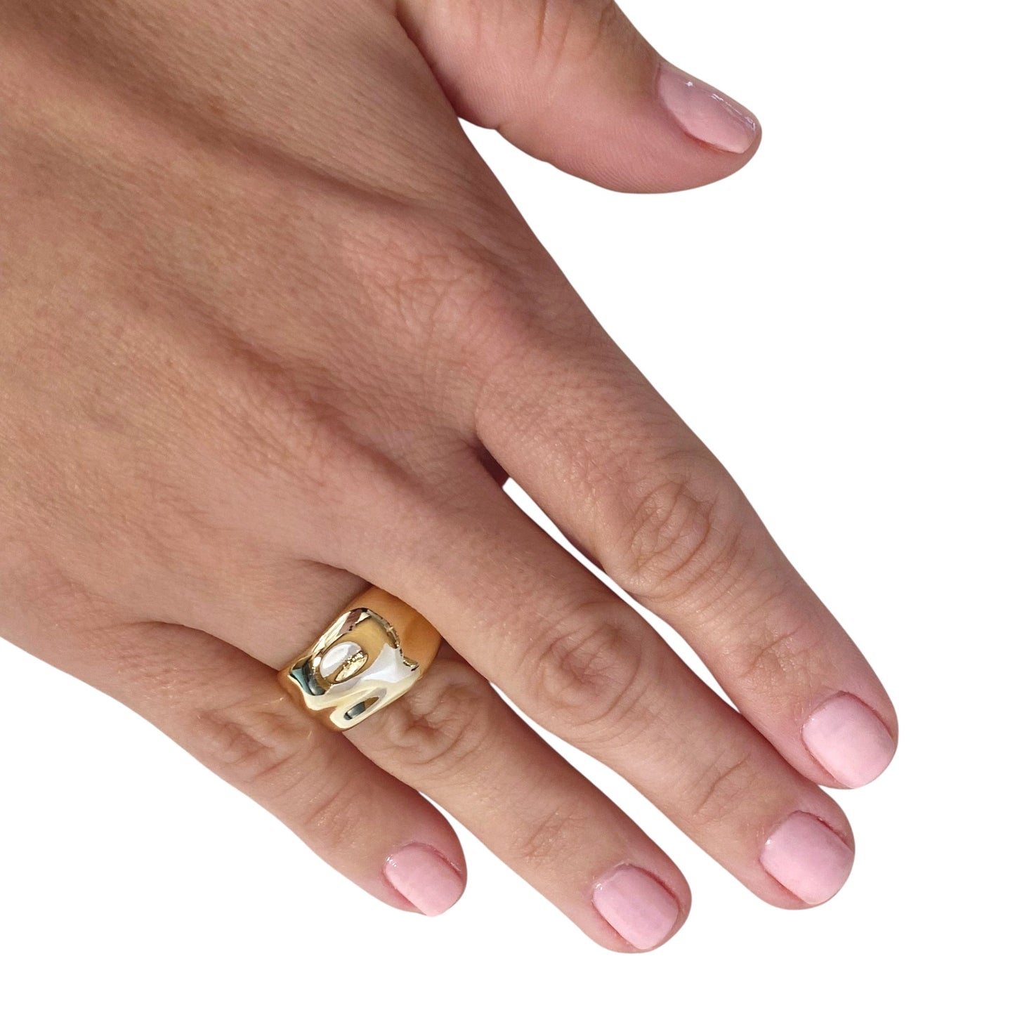 13mm Wide Dome 18k Gold Filled Ring