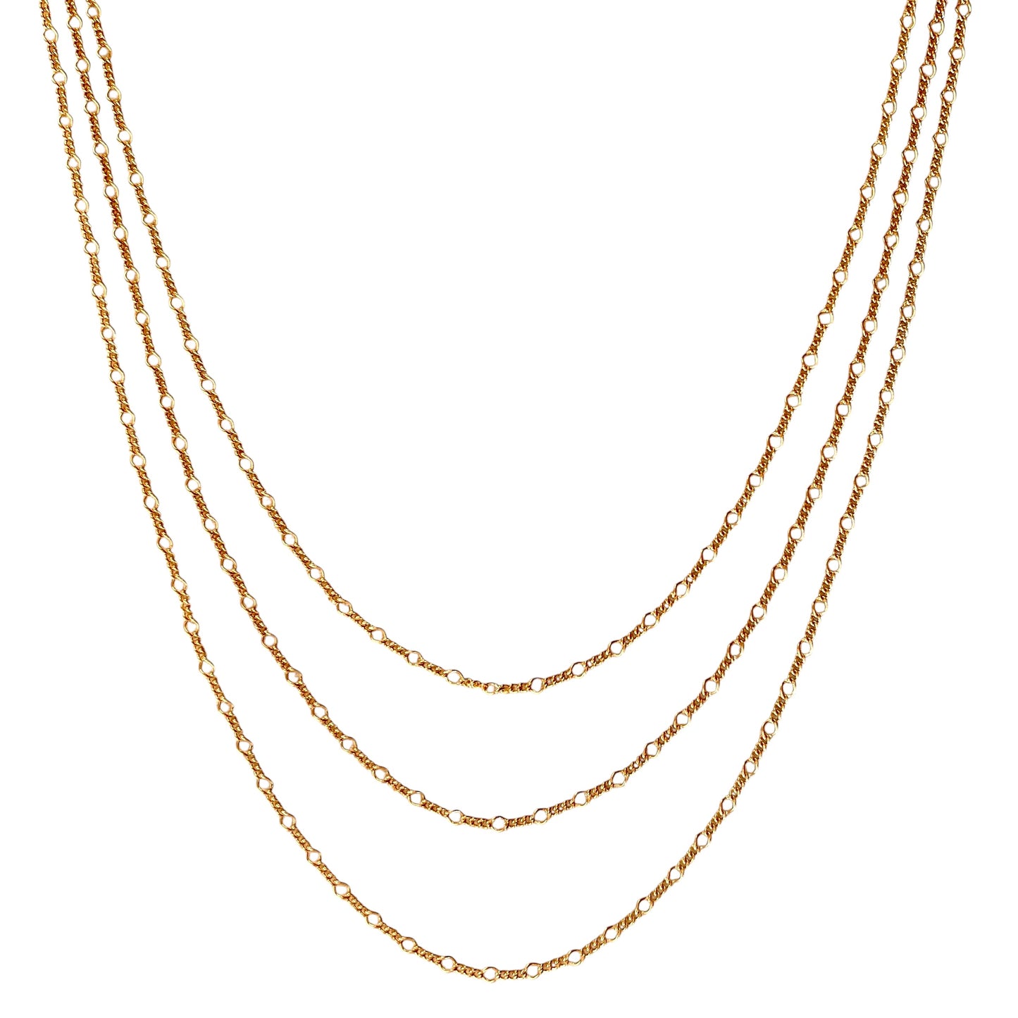 Rounded Figaro Link Chain 18k Gold Filled Necklace
