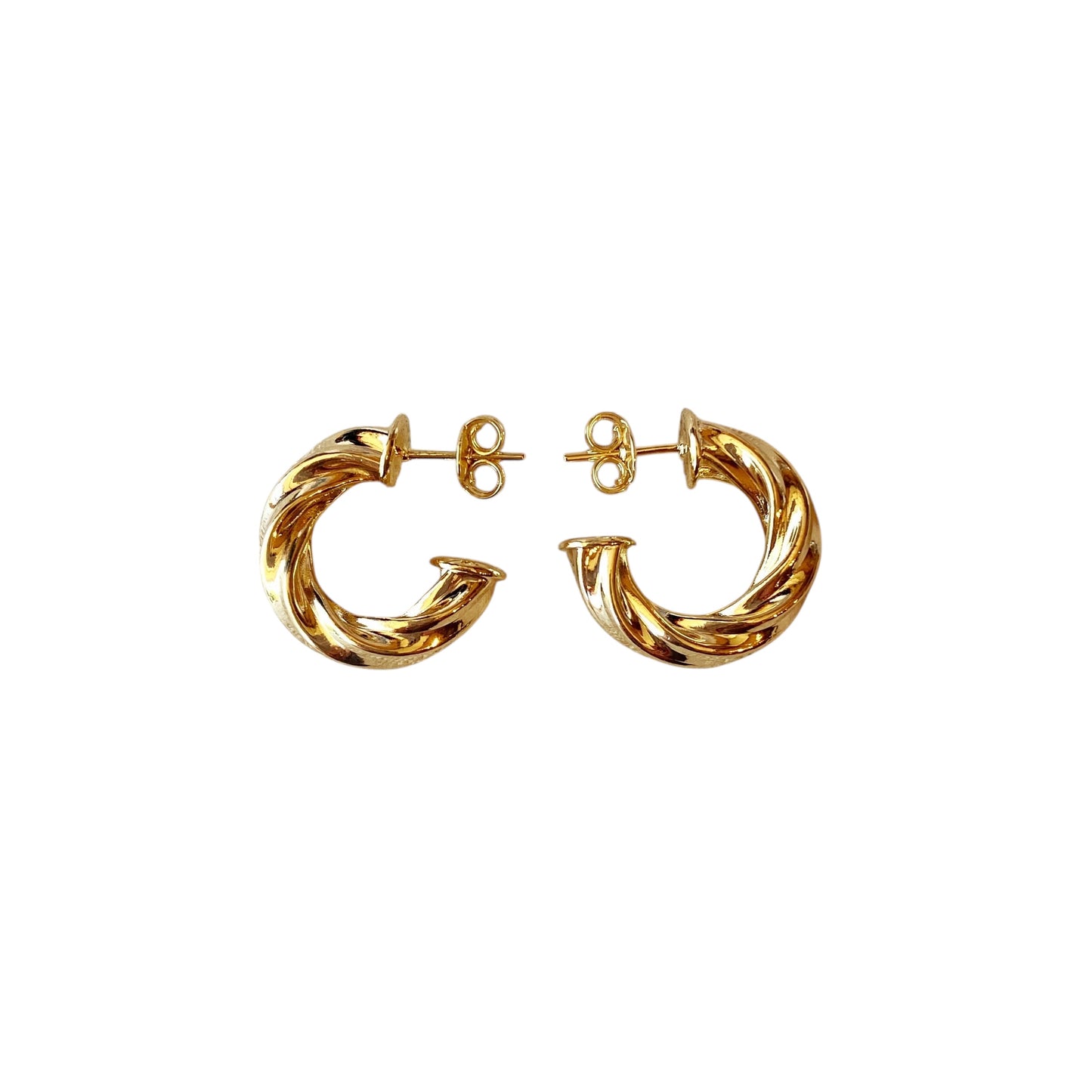 19mm Twisted Open Hoop 18k Gold Filled Earrings