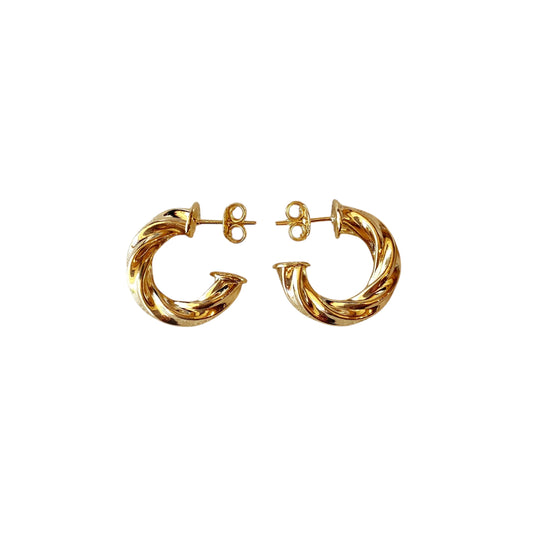 19mm Twisted Open Hoop 18k Gold Filled Earrings