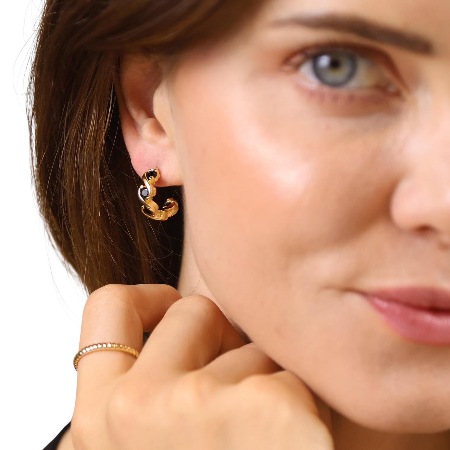15mm Infinity CZ Open Hoop 18k Gold Filled Earrings