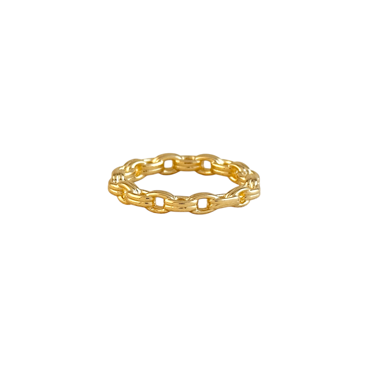 Double Link Chain 18k Gold Filled Ring