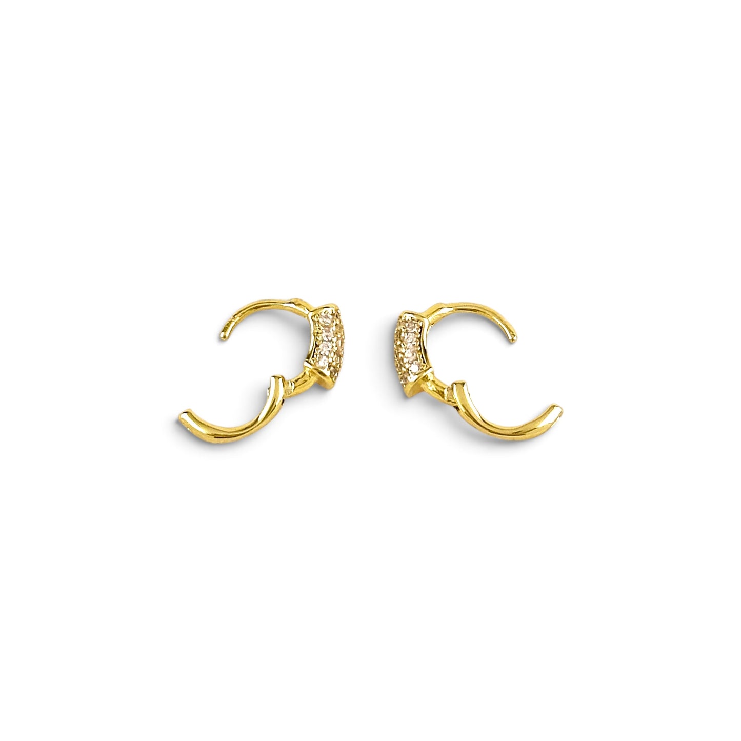 Petite CZ 8mm 18K Gold Filled Huggie Earrings