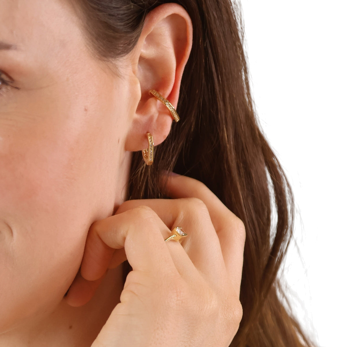 Square Open Hoop 18K Gold Filled Earrings