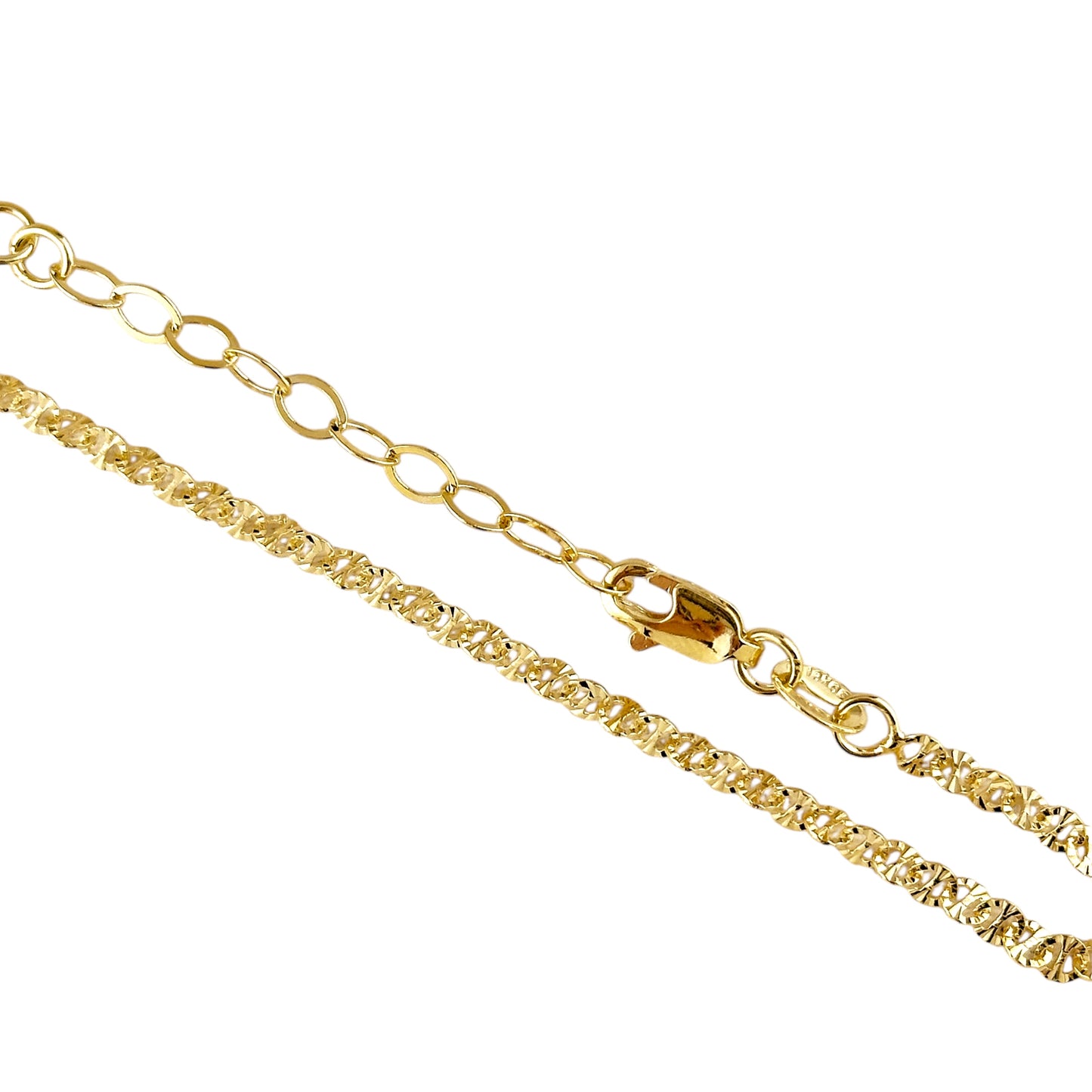Diamond Cut Mirror Chain 18k Gold Filled Bracelet