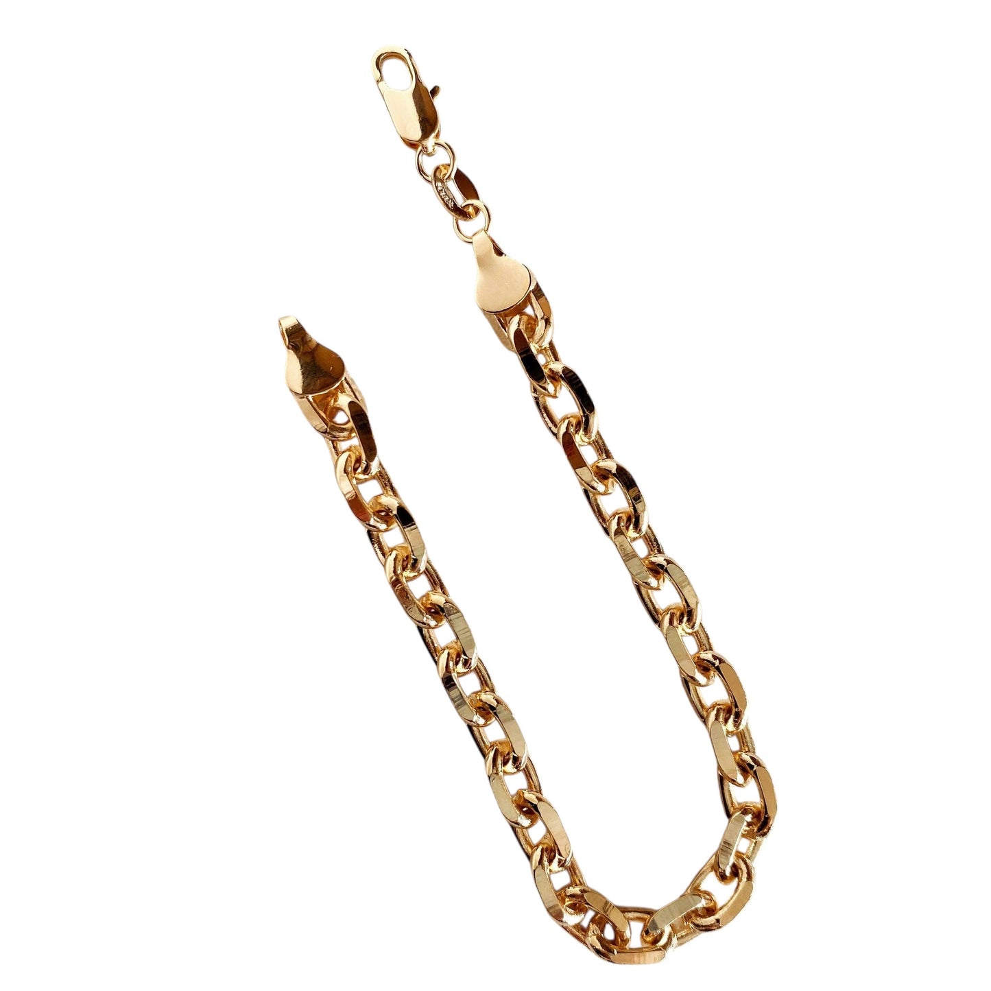 7mm Oval Link Chain 18k Gold Filled Bracelet