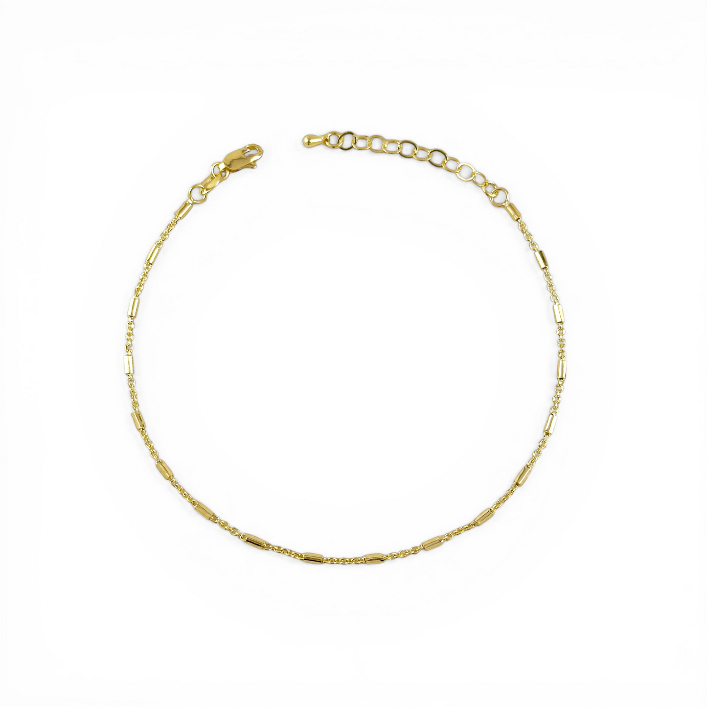 Tube Bead Detail 18K Gold Filled Anklet