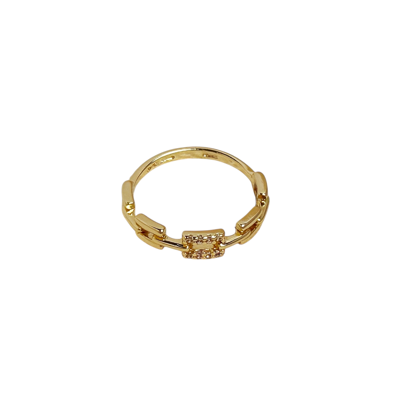 CZ Chain Link 18k Gold Filled Ring