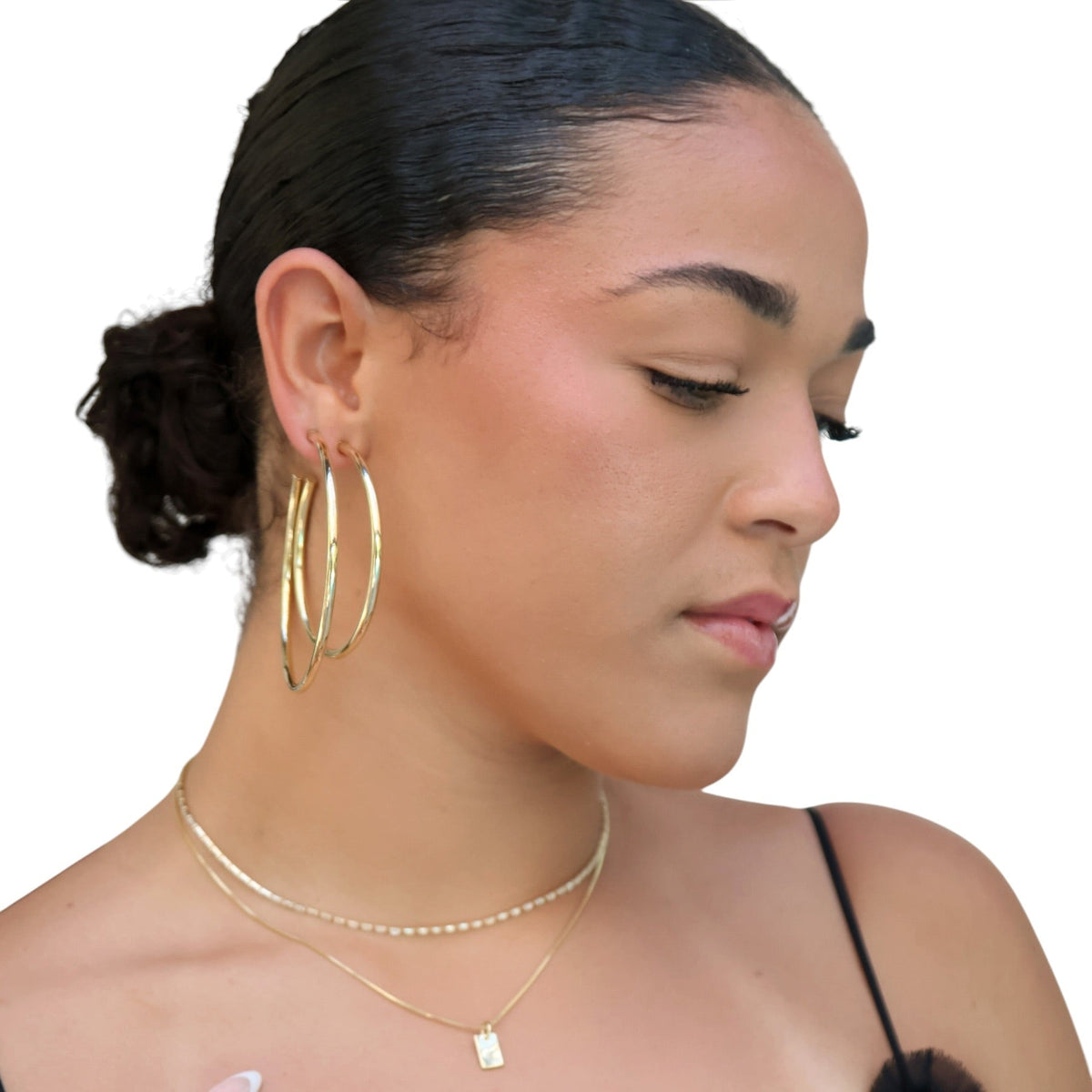 New Wave Hoop 60mm 18K Gold Filled Earrings