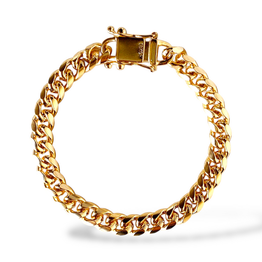 7mm Chunky Cuban 18K Gold Filled Bracelet