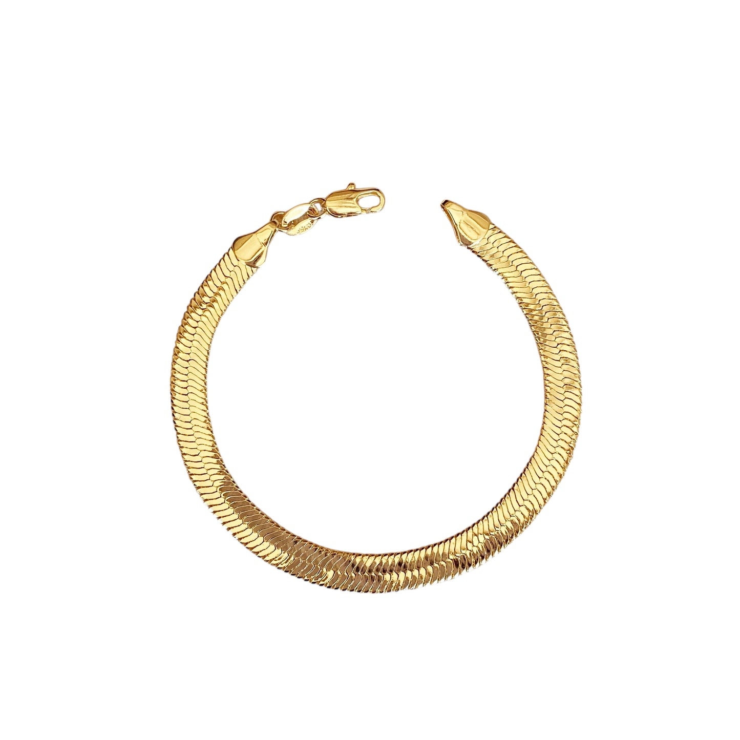 6mm Herringbone Chain 18k Gold Filled Bracelet