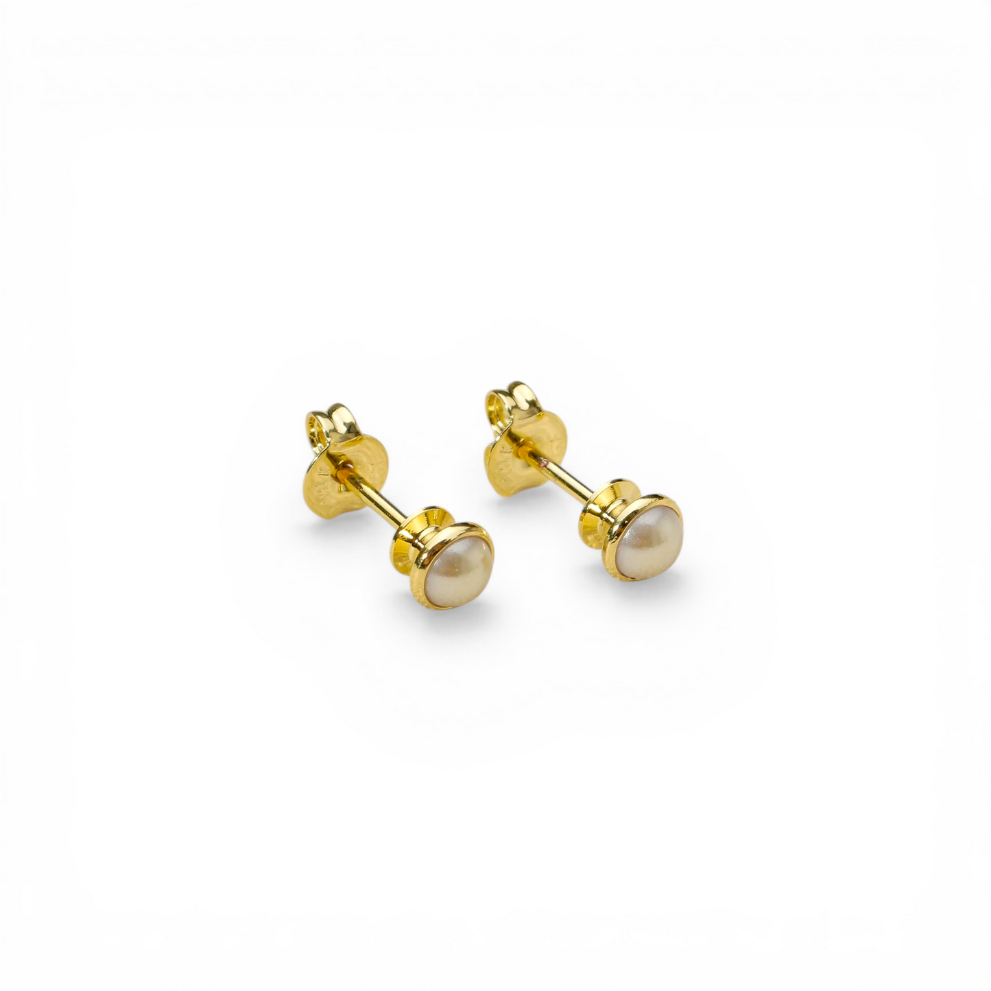 4mm Pearl Stud 18K Gold Filled Earrings