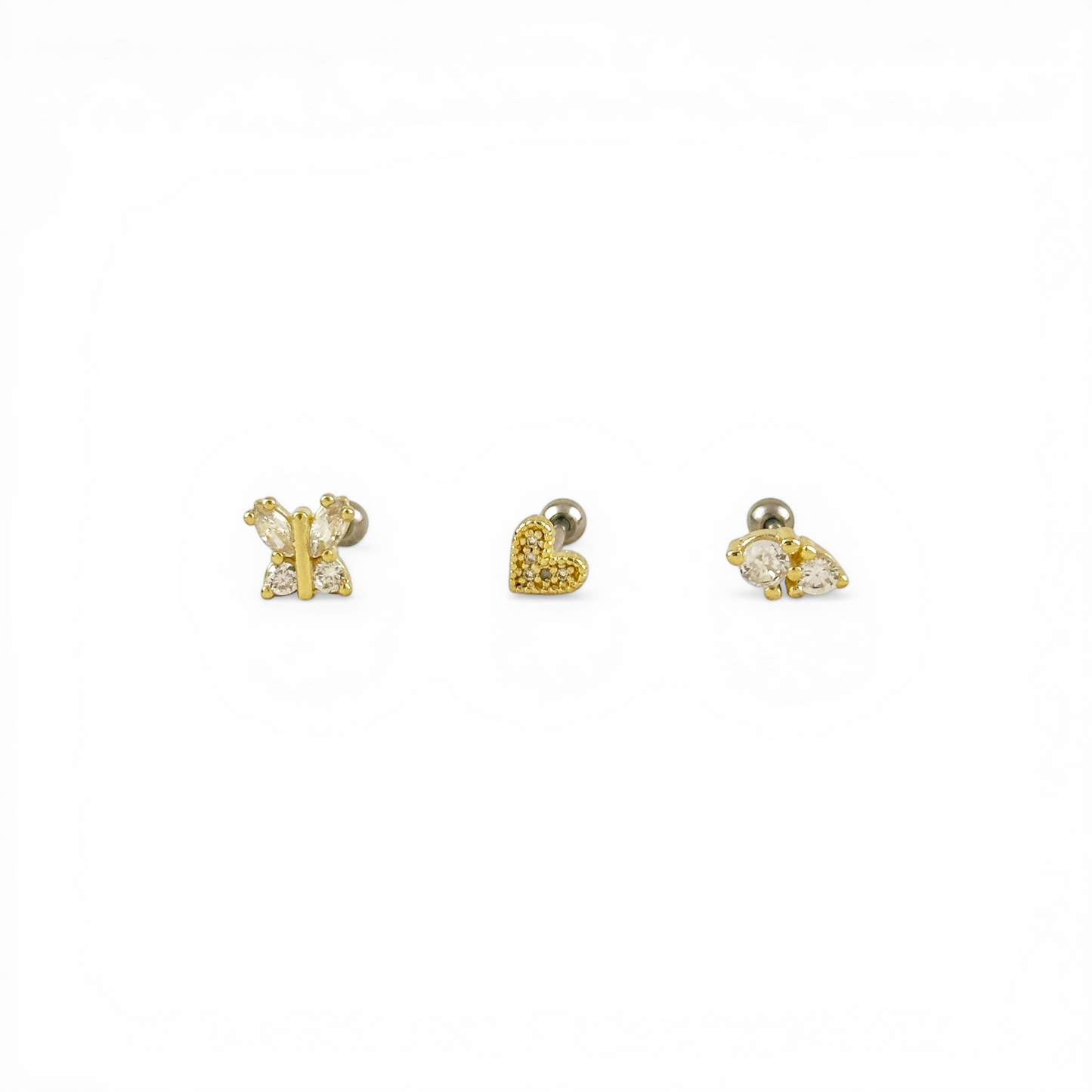 CZ Piercing Stud 18K Gold Filled Earring