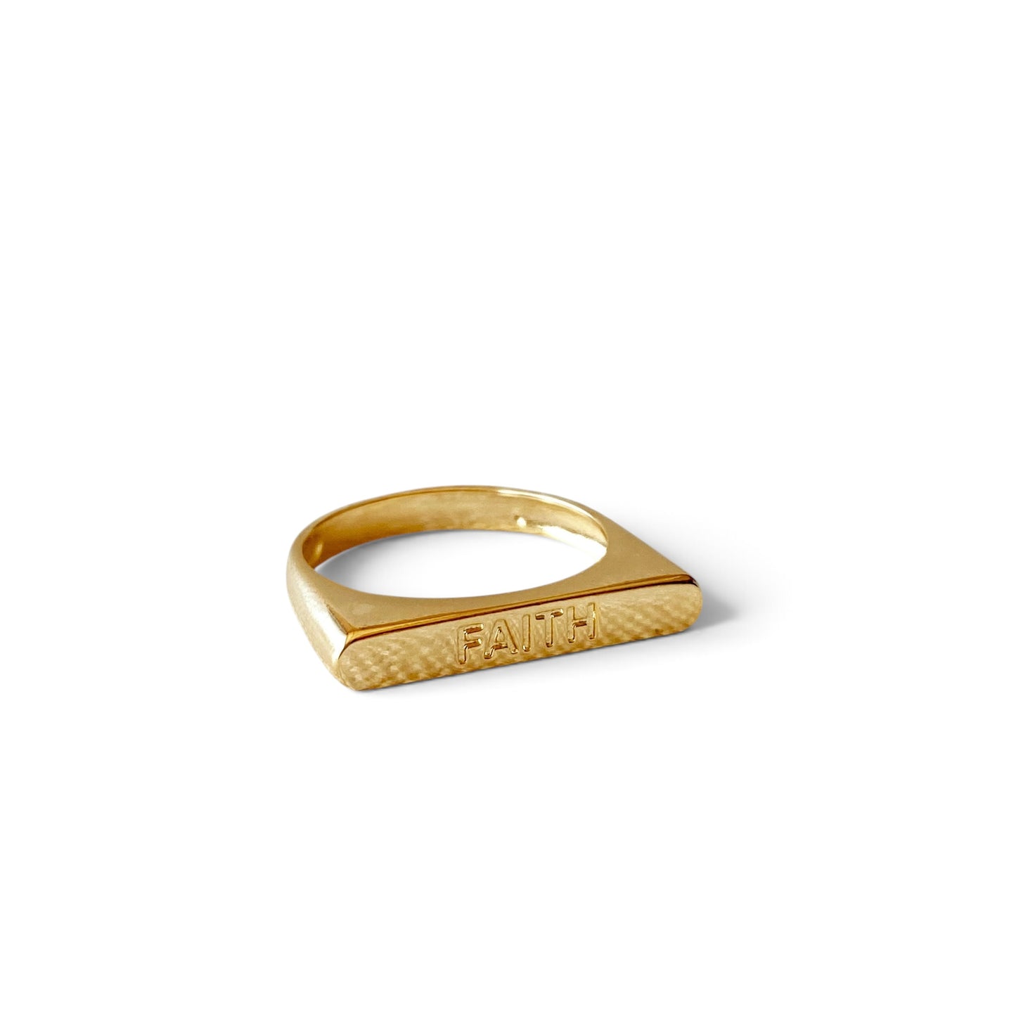Faith Engraved Stackable 18K Gold Filled Ring