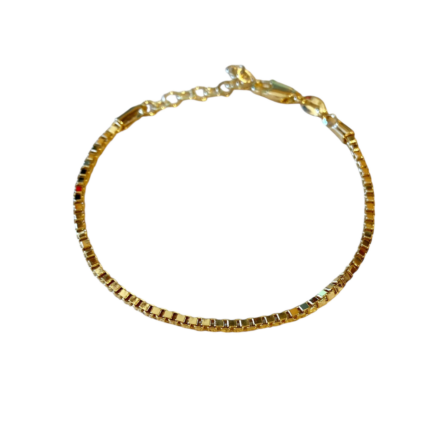 2mm Box Chain 18k Gold Filled Bracelet