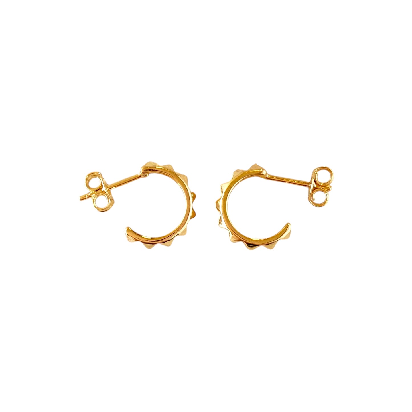 13mm Spiked Open Hoop 18k Gold Filled Earrings