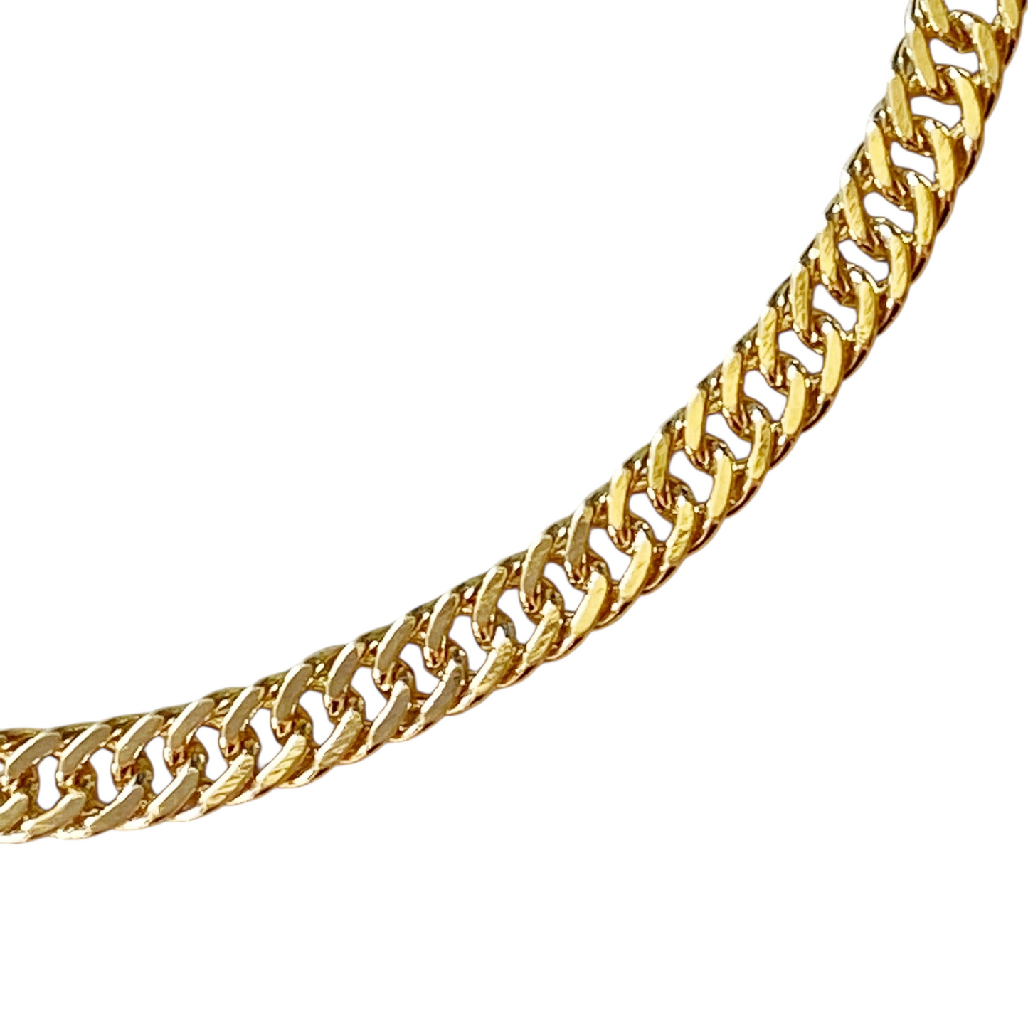 4mm Double Curb Chain 18k Gold Filled Bracelet