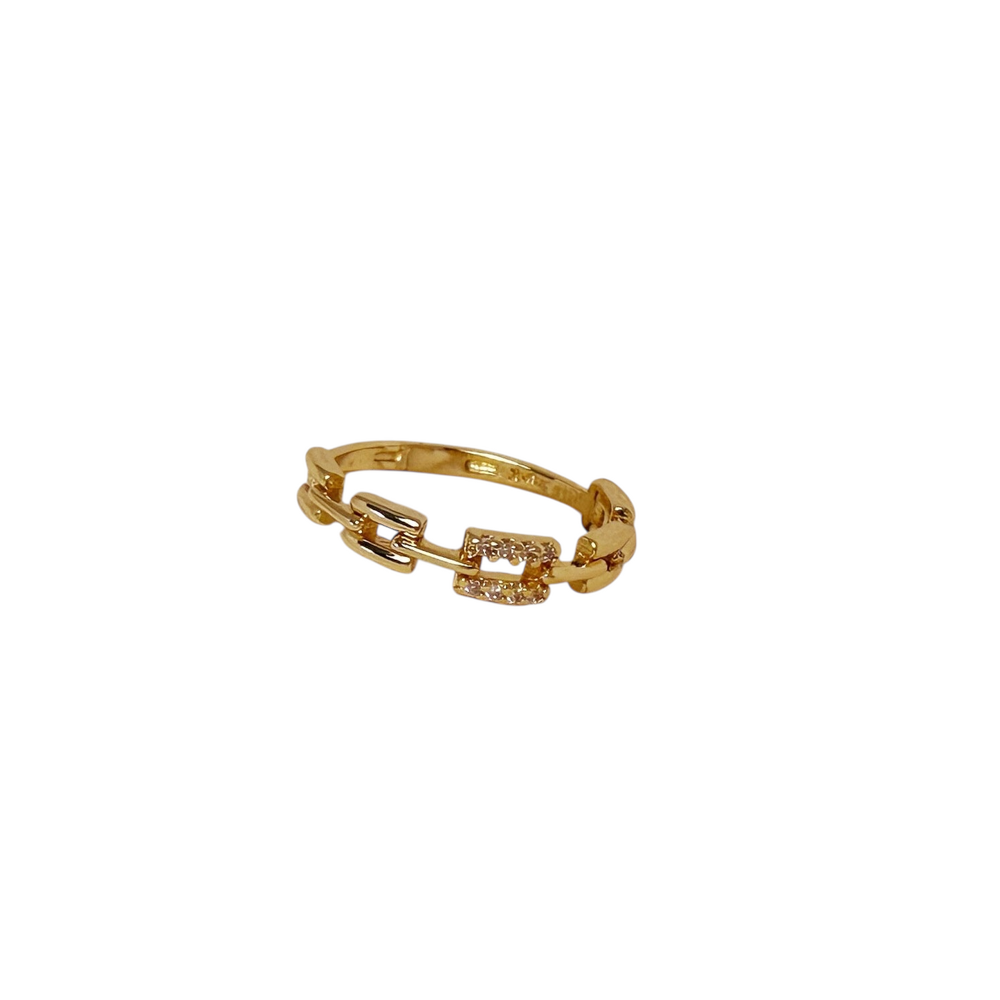 CZ Chain Link 18k Gold Filled Ring