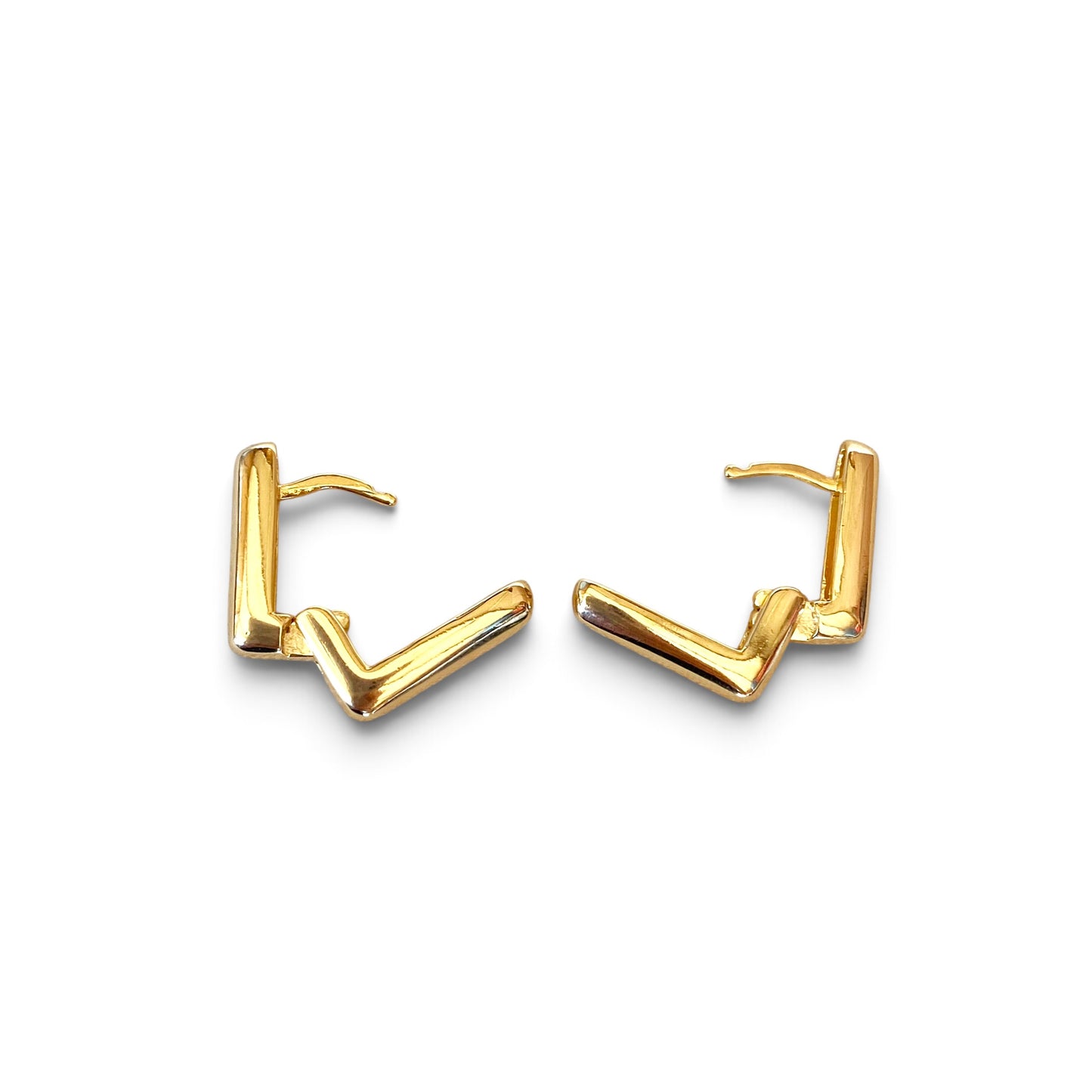 Rectangle Huggie 15mm 18K Gold Filled Hoop Earrings