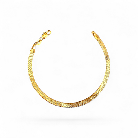4mm Herringbone Chain 18K Gold Filled Bracelet