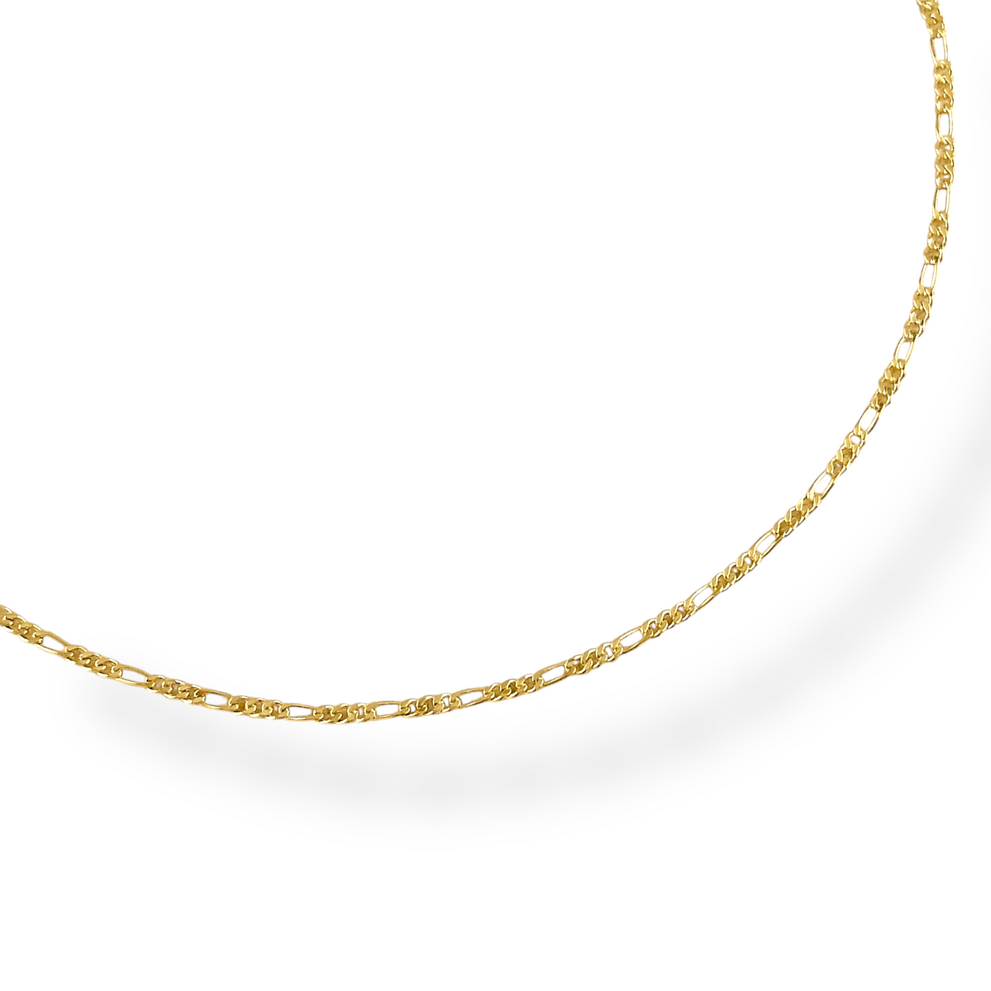 1.5mm Figaro Chain 18k Gold Filled Anklet