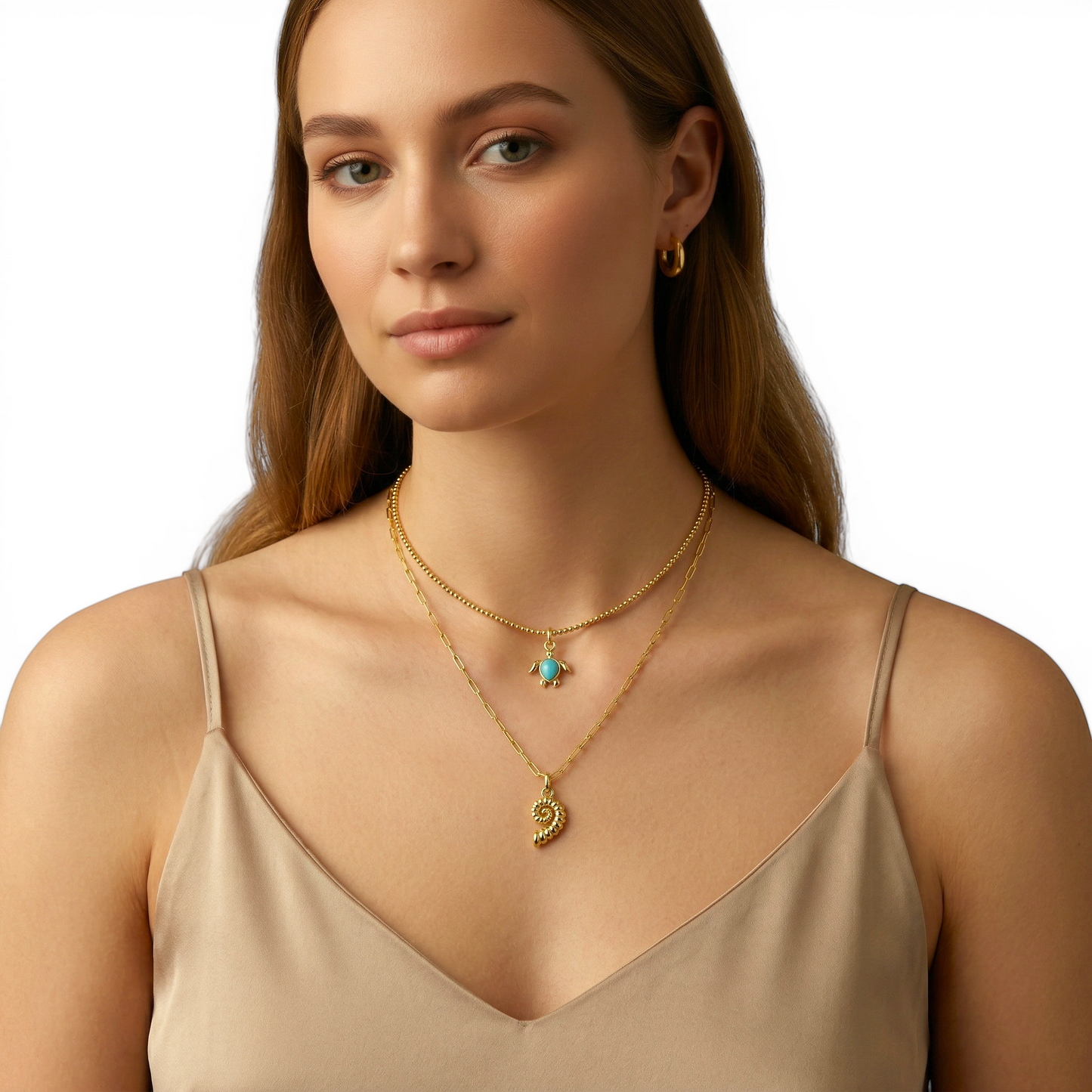 Sea Turtle Turquoise 18mm 18K Gold Filled Charm