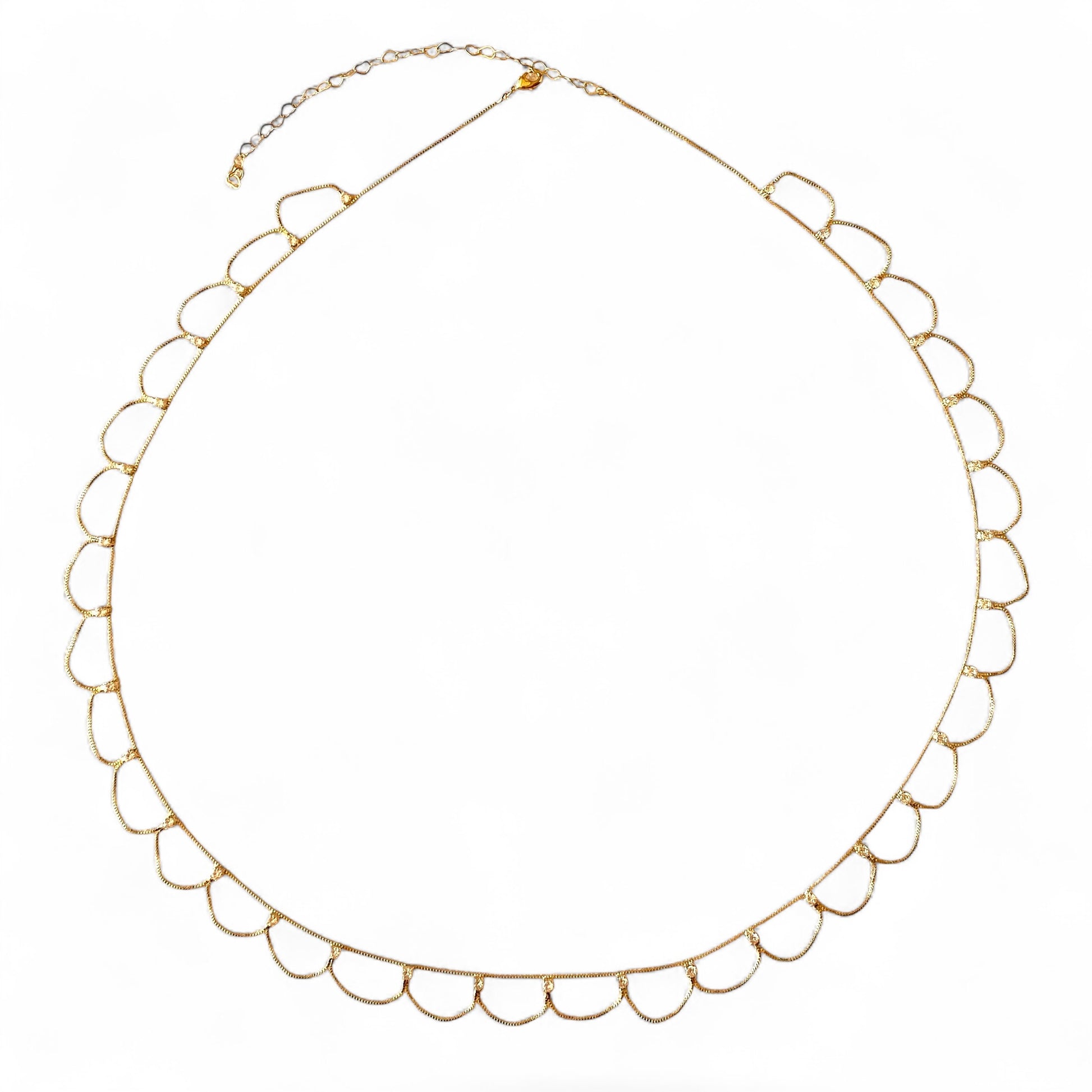 Bali CZ Belly Chain in 18K Gold Filled on white background