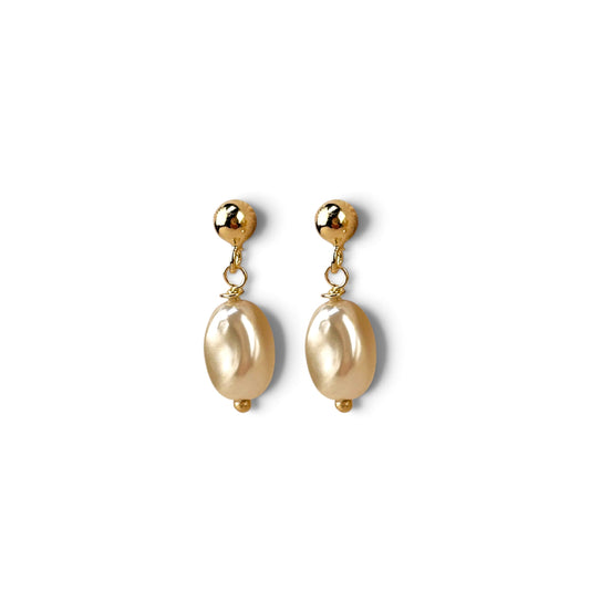 Baroque Pearl Drop Stud Earrings