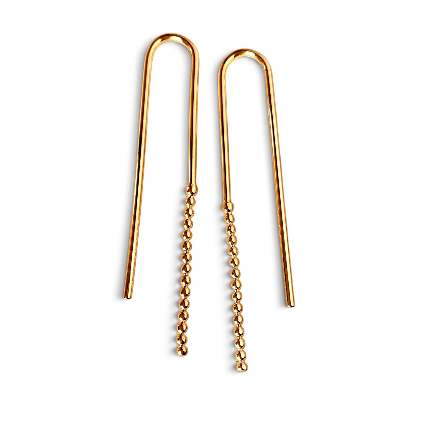 Beaded Bar 51mm 18K Gold Filled Threader Earrings