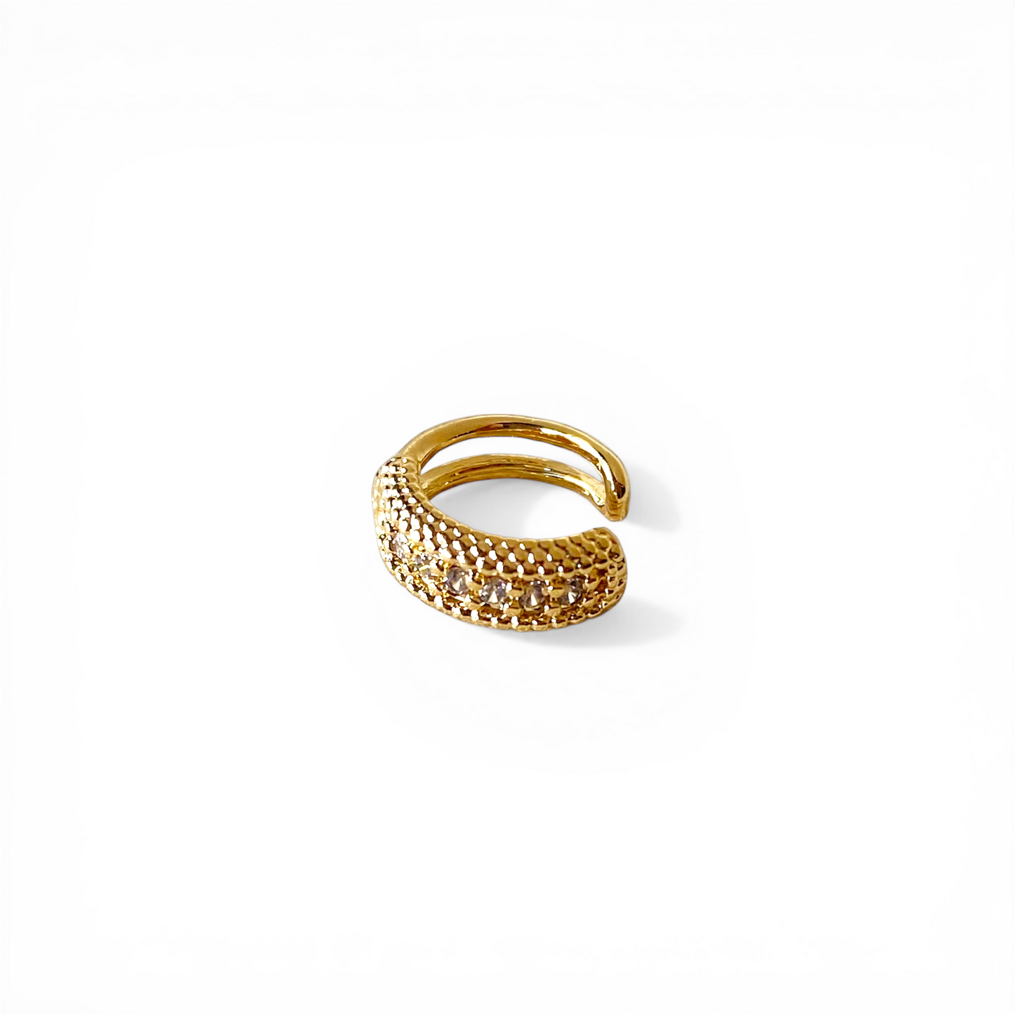 Beaded CZ 18K Gold Filled Ear Cuff