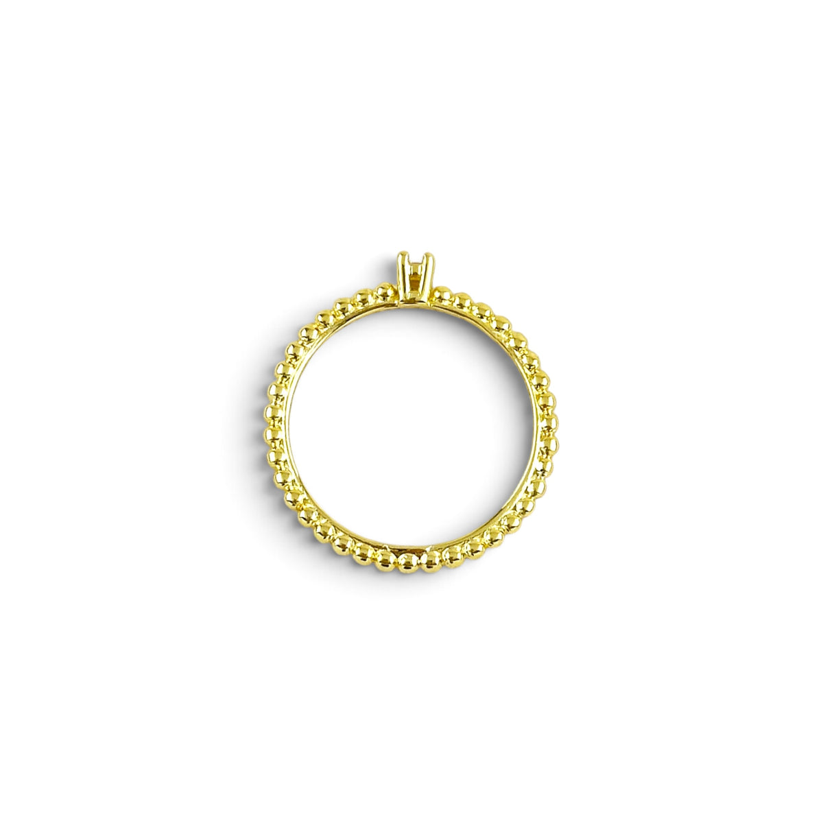 Beaded Solitaire CZ Ring 