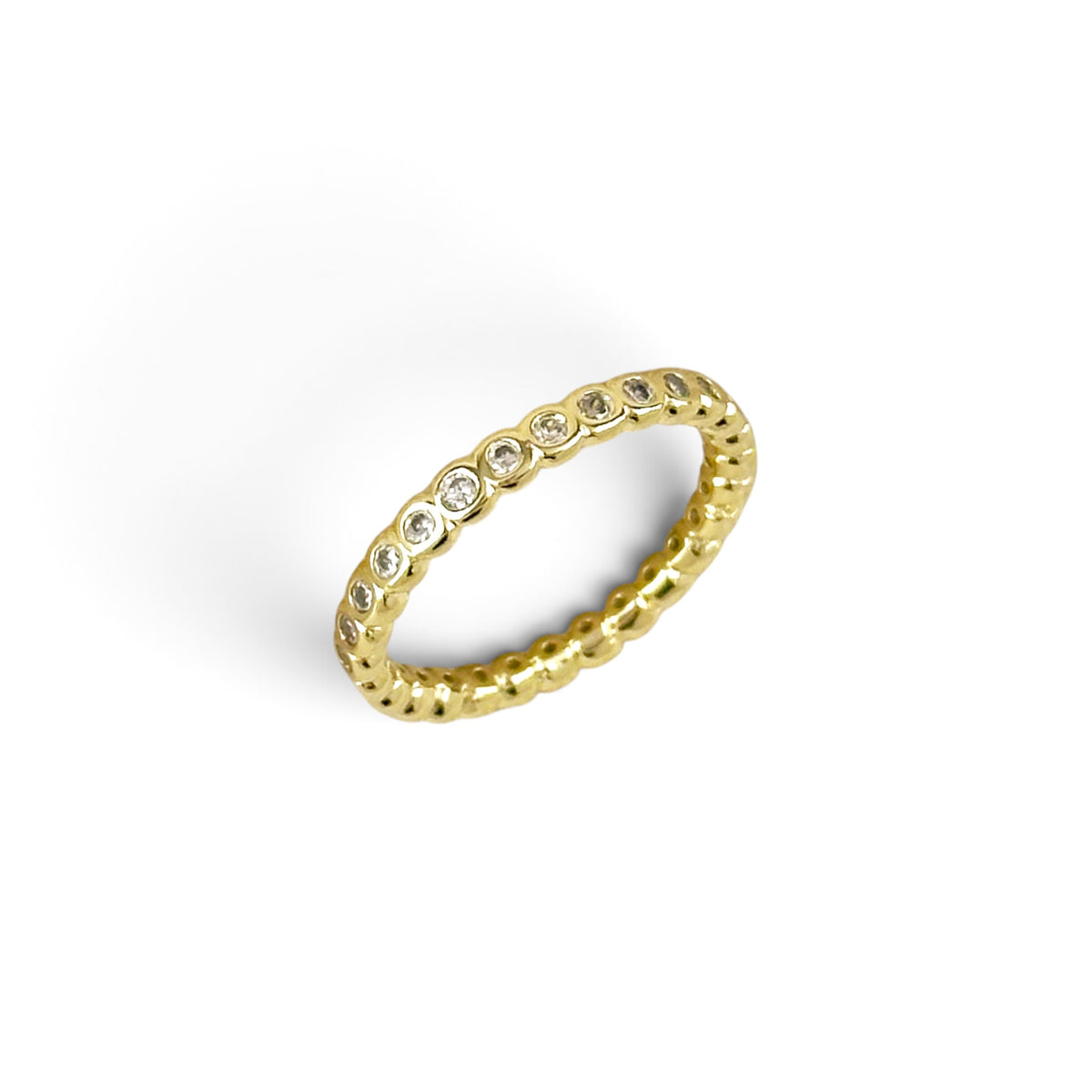 Bezel CZ Eternity 18K Gold Filled Ring