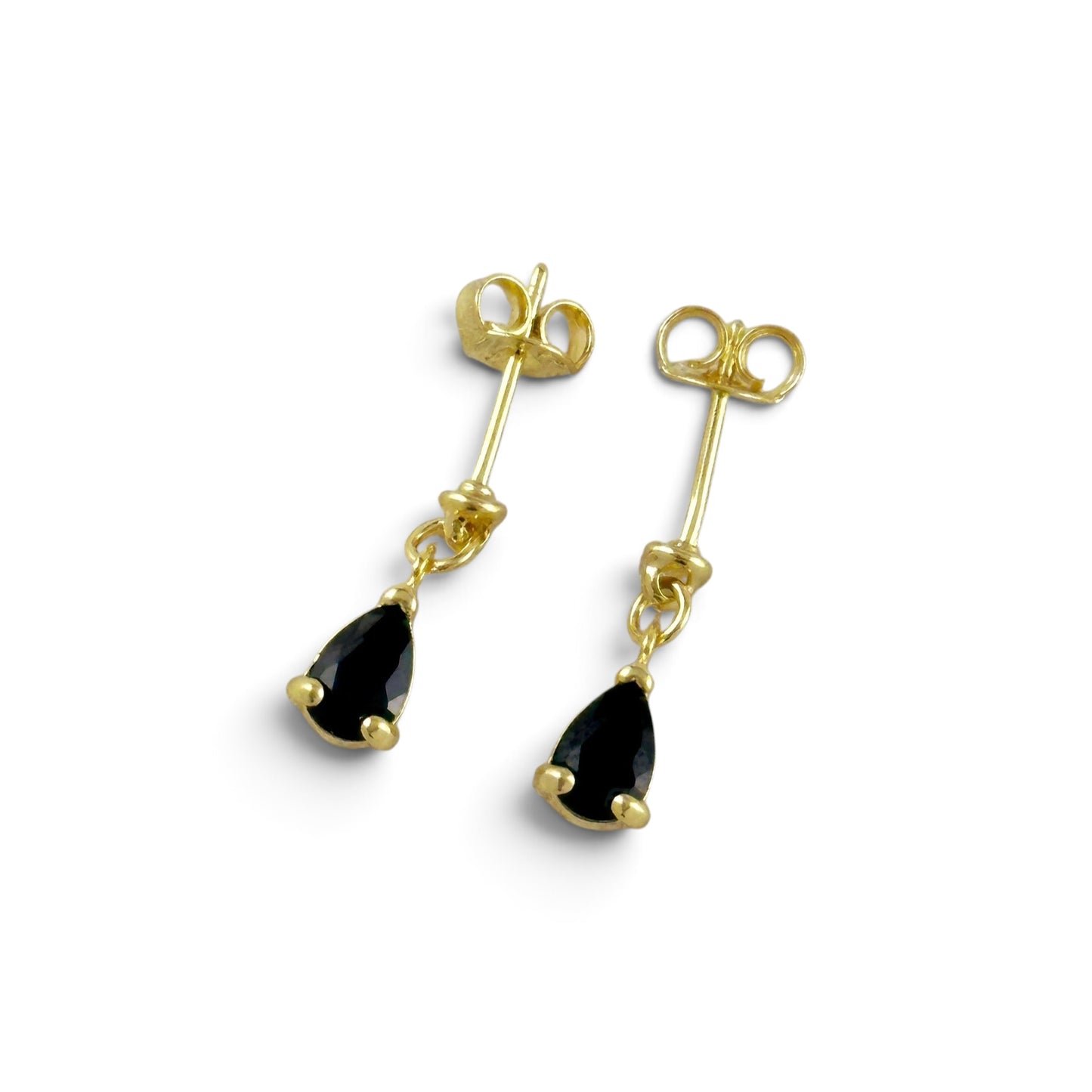 Black Teardrop CZ 18K Gold Filled Drop Earrings